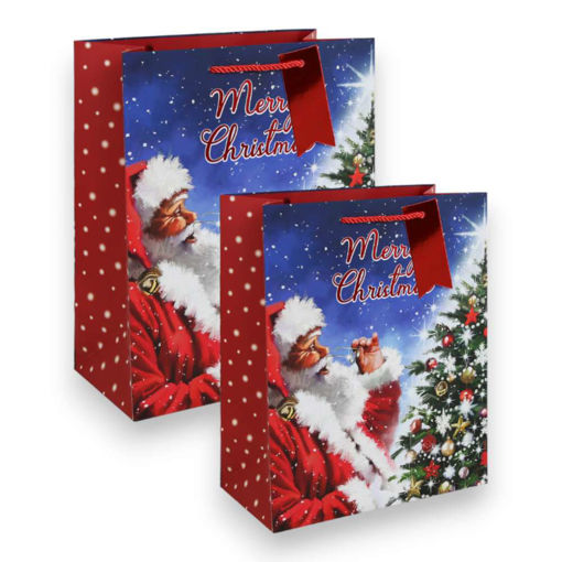 Picture of CHRISTMAS SANTA WITH TREE  GIFT BAGS